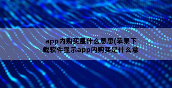 app内购买是什么意思(苹果下载软件显示app内购买是什么意思)